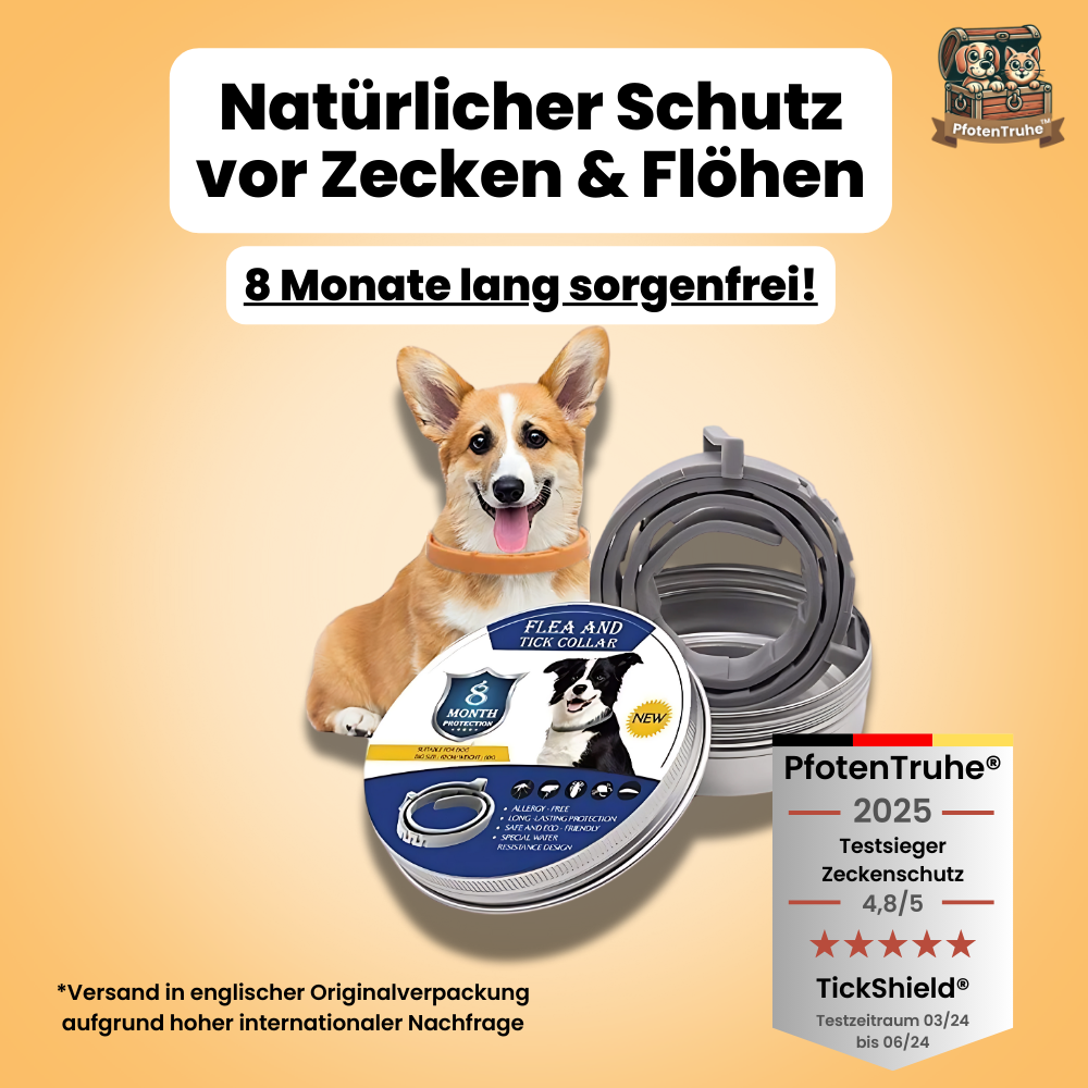 PfotenTruhe® TickShield 8+ Monate Schutz gegen Zecken & Flöhe